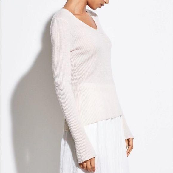 VINCE Ribbed Wool And Cashmere-Blend Sweater - Picture 2 of 13